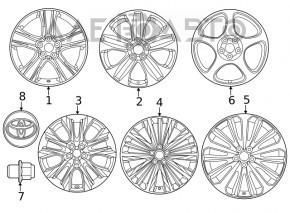 Колісний диск R20 x 8J ET35 Toyota Highlander 20-26 тип1 бордюрка