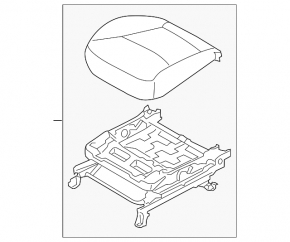 Пасажирське сидіння Kia Sorento 10-15 без airbag, тканина беж