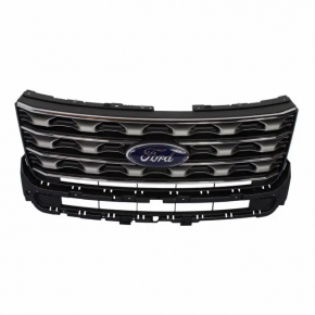 Решетка радиатора grill Ford Explorer 16-17 рест серая