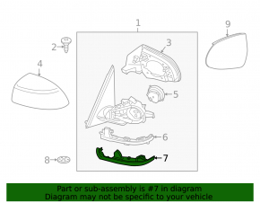 Крышка бокового зеркала правая BMW X5 F15 14-18 нижняя