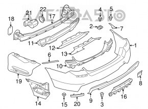 Накладка заднего бампера BMW 5 F10 11-13 M Pack