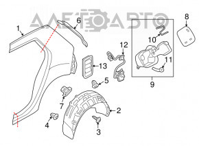 Подкрылок задний левый VW Golf 15-17