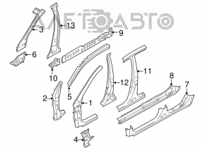 Стойка кузова центральная левая Subaru Outback 10-14