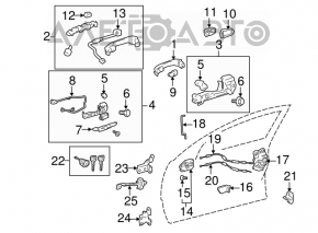 Механизм ручки двери передней правой Toyota Avalon 05-12