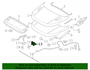 Замок капота левый Land Rover Discovery 20-23