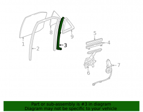 Направляющая стекла двери задней правой Lexus RX300 98-03