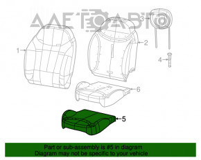 Пассажирское сидение Fiat 500L 14-15 с airbag, механ, кожа сер, подогрев