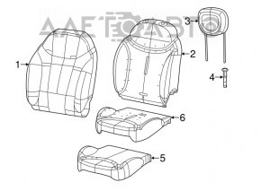 Пассажирское сидение Fiat 500L 14-15 с airbag, механ, кожа сер, подогрев