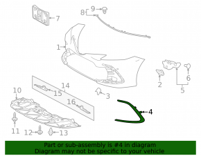 Молдинг переднего бампера правый Toyota Camry v70 21-24 LE\XLE