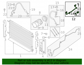 Трубка кондиционера компрессор-печка Ford Mustang mk6 15-23 5.0, вторая