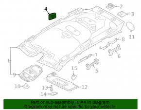 Накладка потолка правая под крепление сетки Volvo XC90 16-26 серая