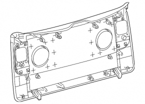 Обшивка двери багажника нижняя Toyota Sienna 21-26 черная, JBL, с накладками