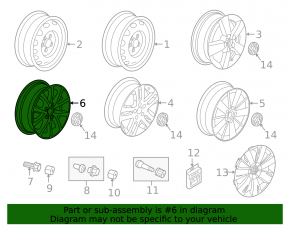 Комплект дисков R16 4шт VW Jetta 11-17 USA тип 1