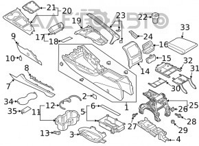 Накладка центральной консоли Audi A4 B9 17-19 алюминий, тычки, вмятина