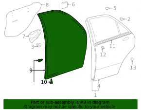 Уплотнитель двери задней правой Lexus IS200 IS300 99-05