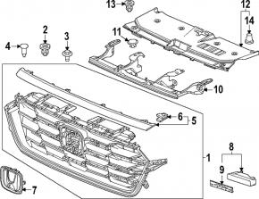Молдинг решетки радиатора grill Honda CRV 23-26 хром