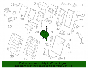 Підголовник 2 ряди лівий Porsche Macan 15-18 чорна шкіра
