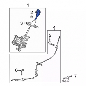Ручка КПП с накладкой шифтера Ford Escape MK3 13-16 резина черная, черная накладка