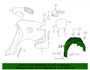 Подкрылок задний правый Toyota Camry v70 18-24 L/LE/XLE
