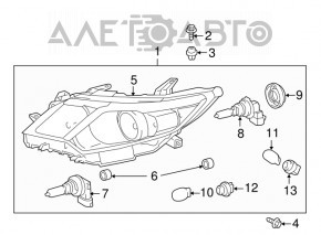 Фара передня права Toyota Camry 12-14 usa SE