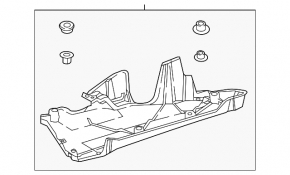 Защита днища задняя левая Toyota Camry v70 18-24 2.5, 3.5 FWD