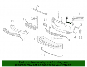 Крепление переднего бампера правое Acura MDX 21-26 2022-26, 2025