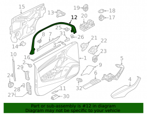 Рамка двери внутренняя передняя правая Audi A3 8V 15-20 4d, черная
