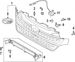 Решетка радиатора grill в сборе Subaru Forester 25-26