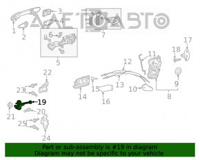 Ограничитель двери передней левой Toyota Highlander 20-26