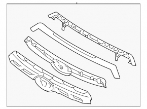 Решетка радиатора grill Subaru Forester 22-23 SK верхняя черный глянец, limited