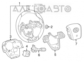 Руль голый Toyota Prius 50 16-22 резина черная, с кнопками, царапины
