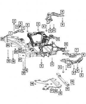 Распорка переднего подрамника Jeep Grand Cherokee WL 22-26 PHEV