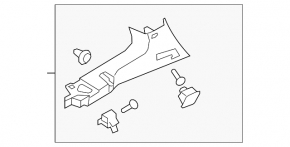 Накладка задней стойки правая Subaru Forester 08-13 SH серая