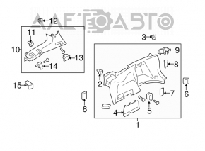 Накладка задней стойки правая Subaru Forester 08-13 SH серая