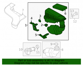 Корпус воздушного фильтра BMW X5 F15 16-18 plug-in без кронштейнов