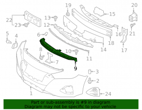 Крепление переднего бампера центральное Nissan Maxima A36 16-23