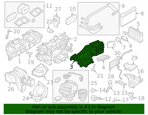 Корпус печки голый BMW 5 F10 11-16 центральная часть