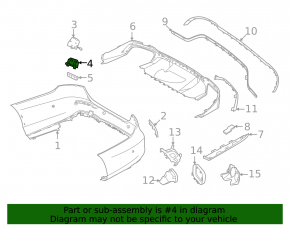 Заглушка буксировочного крюка заднего бампера Mercedes W213 E 21-23 верхняя часть