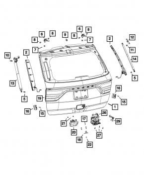 Ручка двери багажника Jeep Grand Cherokee WK2 11-16