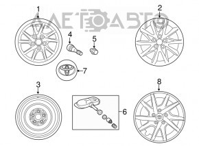 Колпак колесный R16 Toyota Prius V 12-14 под покраску