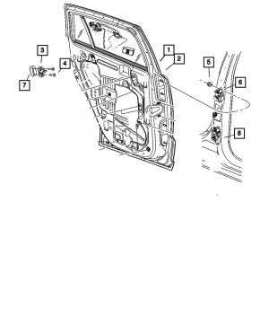 Петля двери нижняя передняя левая Jeep Compass 11-16