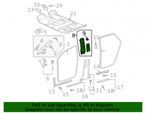 Накладка центральной стойки верхняя ремень левая Lexus RX300 RX330 RX350 RX400h 04-09 серая