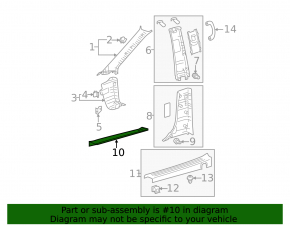 Накладка порога передняя левая Toyota Sienna 15-20 серая