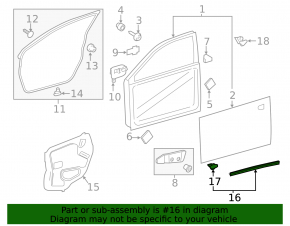 Уплотнитель двери передней правой нижний Lexus ES300h ES350 13-18