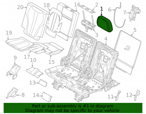 Подголовник 3 ряда левый BMW X7 G07 19-22 кожа, Schwarz