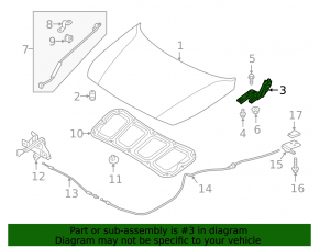 Петля капота правая Hyundai Accent 18-23