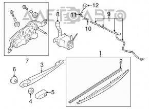 Трапеция дворников очистителя с мотором задняя 5d Subaru Impreza 17-23 сломана фишка