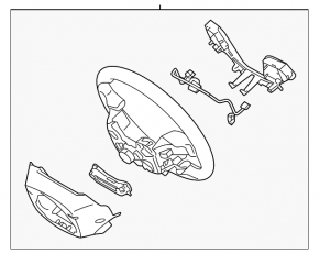 Руль голый Hyundai Sonata 15-17 кожа черный, без кнопок
