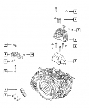 Подушка двигателя левая Dodge Dart 13-16 2.0