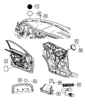 Динамик передней панели Dodge Dart 13-16